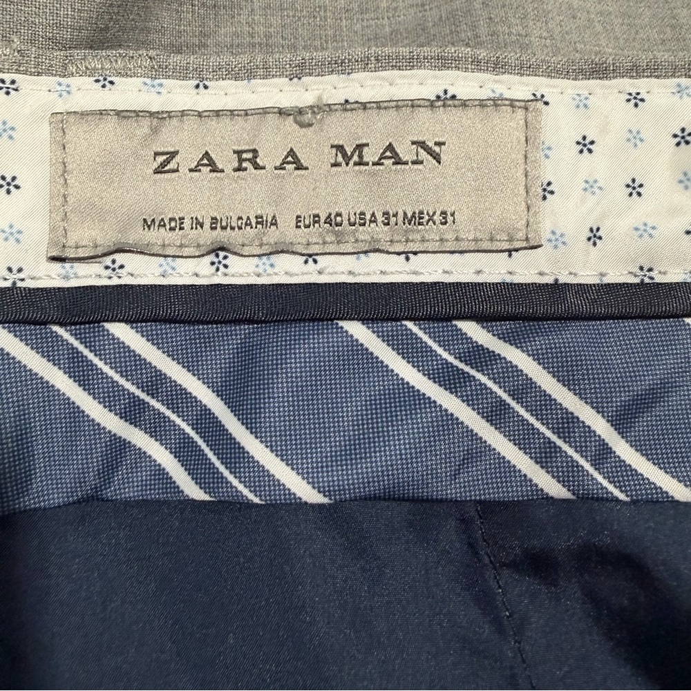 2/$25 Zara Man Men's Grey Dress Pants Wool Blend - Picture 8 of 8